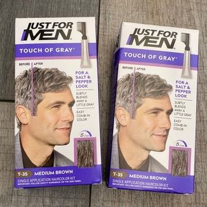 Just For Men Touch of Gray, Hair Coloring with Comb Applicator, Med Brown, T-35.